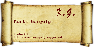 Kurtz Gergely névjegykártya